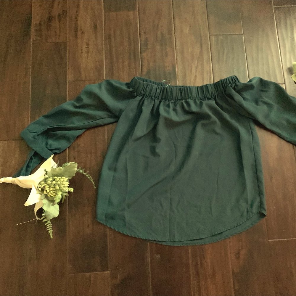 Forest Green Off the Shoulder Top